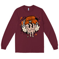 Burgundy basketball game day Long Sleeve Tee - MaliasSmallBusiness