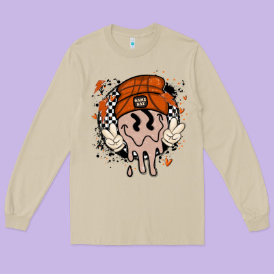 Basketball Game Day Long Sleeve Tee Designed By Maliassmallbusiness