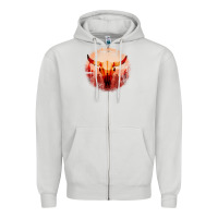Dove Grey Western Cowboy Sunset Bull Skull Zipper Hoodie - Bettercallsaul