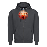 Smoke Western Cowboy Sunset Bull Skull Zipper Hoodie - Bettercallsaul