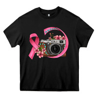 Floral Cancer Ribbon Vintage Camera Heavy Core Tee | Teevron