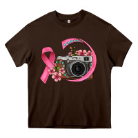 Chocolate Brown floral cancer ribbon vintage camera Heavy Core Tee - FaDigitalArtStudio
