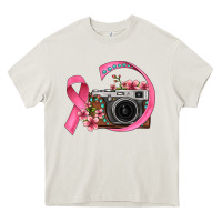 Cream floral cancer ribbon vintage camera Heavy Core Tee - FaDigitalArtStudio
