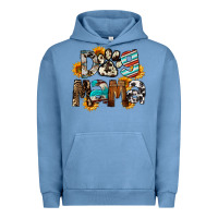 Pigment Pebble Blue Dog Mama Mother's Day Urban Hoodie - FaDigitalArtStudio
