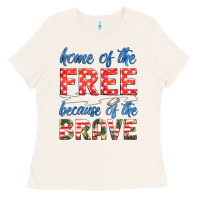 Bone home of the free because of the brave Ladies Tee - HRA Design Shop