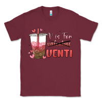 Burgundy v is for valentine venti Classic Tee - MaliasSmallBusiness