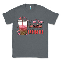 Charcoal Heather v is for valentine venti Classic Tee - MaliasSmallBusiness