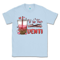 Dusty Blue v is for valentine venti Classic Tee - MaliasSmallBusiness