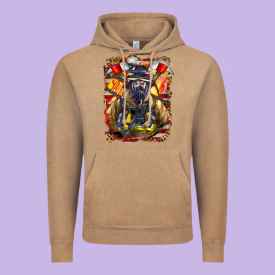 Firefighter Axe And Ladder Vintage Hoodie Designed By Lillyallendesigns