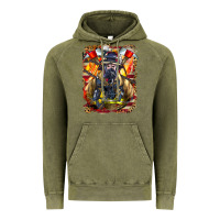 Vintage Olive firefighter axe and ladder Vintage Hoodie - LillyAllenDesigns