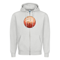 Dove Grey Cowboy Sunset Volleyball Zipper Hoodie - Bettercallsaul