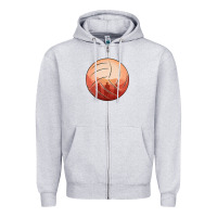 Heather Grey Cowboy Sunset Volleyball Zipper Hoodie - Bettercallsaul