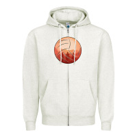 Oatmeal Heather Cowboy Sunset Volleyball Zipper Hoodie - Bettercallsaul