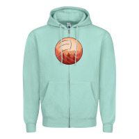 Seafoam Cowboy Sunset Volleyball Zipper Hoodie - Bettercallsaul