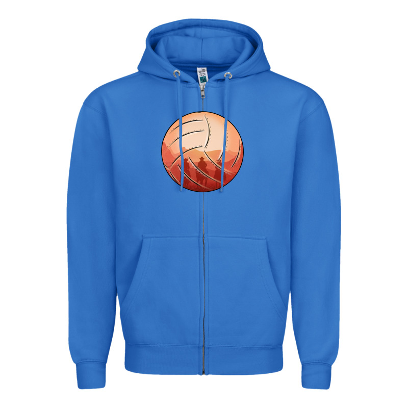 Cowboy Sunset Volleyball Zipper Hoodie by Bettercallsaul | Teevron