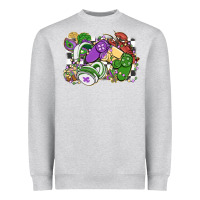 Heather Grey gamer mardi gras game controller Heavyweight Sweatshirt - MaliasSmallBusiness