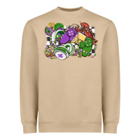 Mushroom gamer mardi gras game controller Heavyweight Sweatshirt - MaliasSmallBusiness