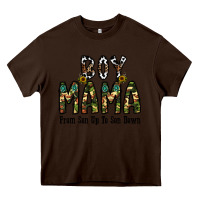 Chocolate Brown Boy Mama From Son Up To Son Down Heavy Core Tee - CowhideDigitalArt