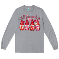 Heather Grey all you need is love Long Sleeve Tee - NancyCooperArtShop