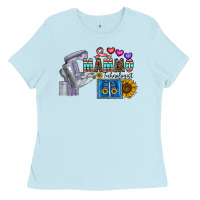 Baby Blue mammo technologist Ladies Tee - CowhideDigitalArt