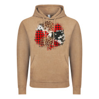 Vintage Coffee leopard cowhide Christmas plaid patches Vintage Hoodie - Jasminsmagicworld