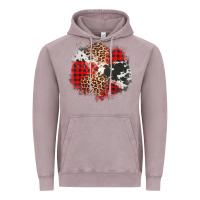 Vintage Zinc leopard cowhide Christmas plaid patches Vintage Hoodie - Jasminsmagicworld