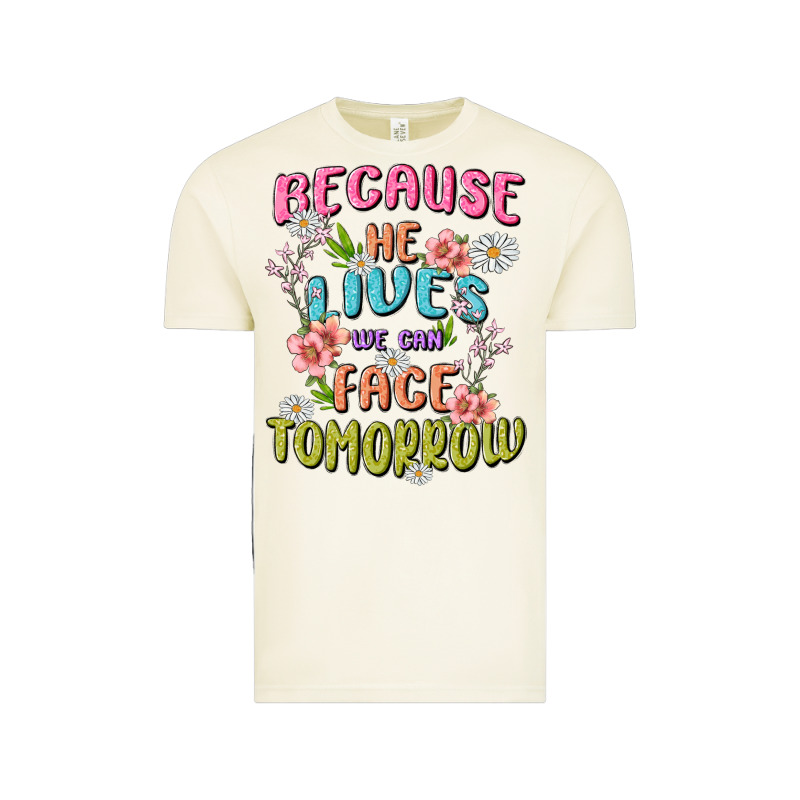 Because He Lives Face Tomorrow Vintage Tee by MaliasSmallBusiness | Teevron