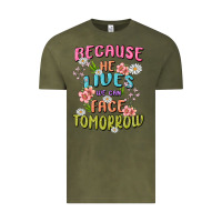 Vintage Olive because he lives face tomorrow Vintage Tee - MaliasSmallBusiness