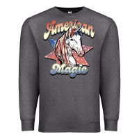 Charcoal Heather American unicorn magic Premium Sweatshirt - HowdyJamesFarm