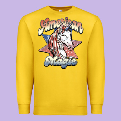 American Unicorn Magic Premium Sweatshirt Designed By Howdyjamesfarm