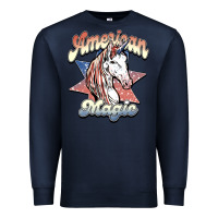 Navy American unicorn magic Premium Sweatshirt - HowdyJamesFarm