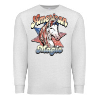 Oatmeal Heather American unicorn magic Premium Sweatshirt - HowdyJamesFarm