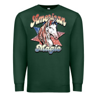 Sports Green American unicorn magic Premium Sweatshirt - HowdyJamesFarm