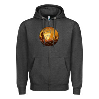 Charcoal Heather Desert Cactus Sunset Volleyball Zipper Hoodie - Bettercallsaul