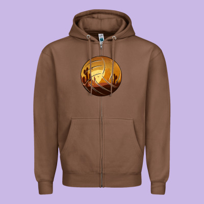 Desert Cactus Sunset Volleyball Zipper Hoodie Designed By Bettercallsaul