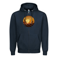 Navy Desert Cactus Sunset Volleyball Zipper Hoodie - Bettercallsaul