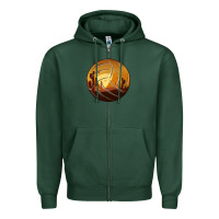 Sports Green Desert Cactus Sunset Volleyball Zipper Hoodie - Bettercallsaul