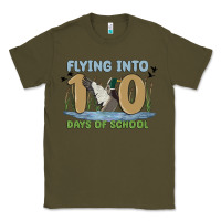 Army Green flying into 100 days of school Classic Tee - MaliasSmallBusiness