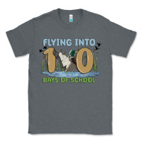 Charcoal Heather flying into 100 days of school Classic Tee - MaliasSmallBusiness
