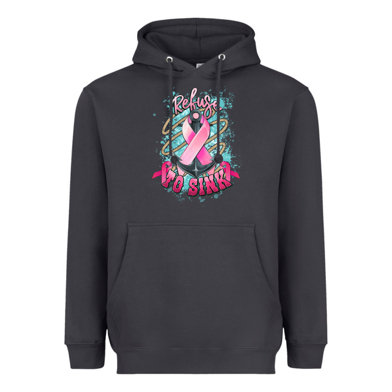 Refuse To Sink Cancer Anchor Cancer Awareness Heavyweight Hoodie by HowdyJamesFarm | Teevron