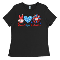 Black peace love america Ladies Tee - HRA Design Shop