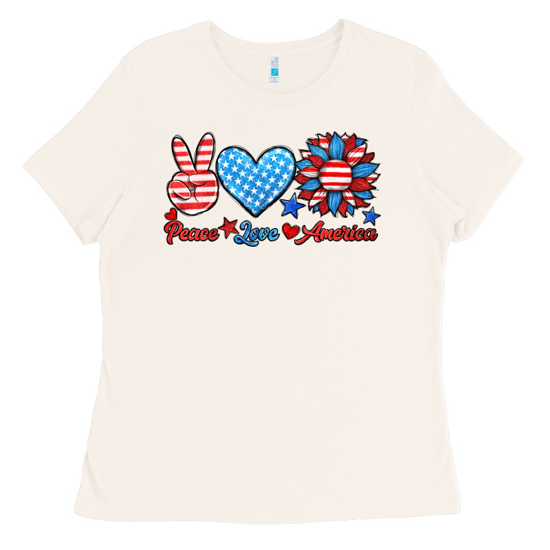 Peace Love America Ladies Tee by HRA Design Shop | Teevron