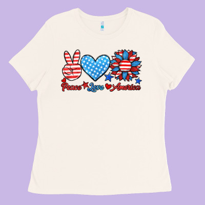 Peace Love America Ladies Tee Designed By Hra Design Shop