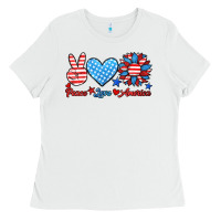 White peace love america Ladies Tee - HRA Design Shop