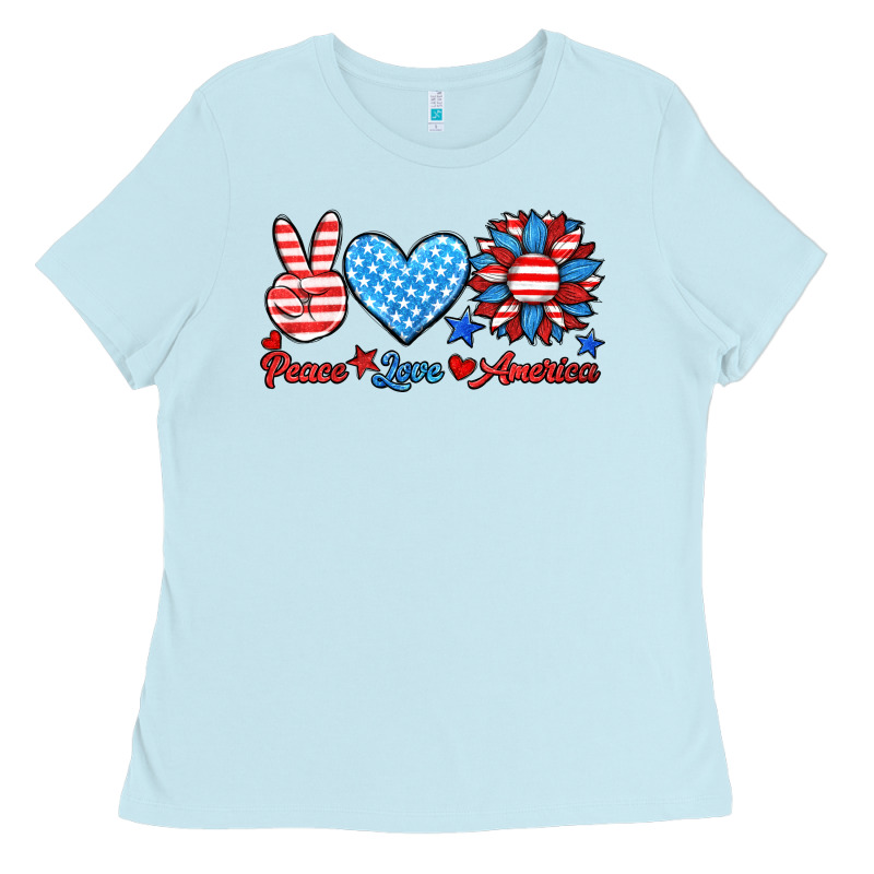 Peace Love America Ladies Tee by HRA Design Shop | Teevron