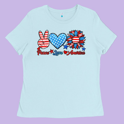 Peace Love America Ladies Tee Designed By Hra Design Shop