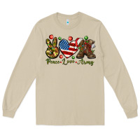 Mushroom peace love army christmas Long Sleeve Tee - NancyCooperArtShop