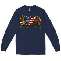 Navy peace love army christmas Long Sleeve Tee - NancyCooperArtShop