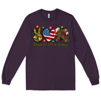 Plum peace love army christmas Long Sleeve Tee - NancyCooperArtShop
