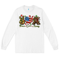 White peace love army christmas Long Sleeve Tee - NancyCooperArtShop